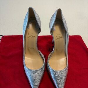 Christian Louboutin Shimmering Silver Heels